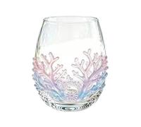 Coastal Wine Glasses, Stemless Glassware, Decorative Juice Drink Set