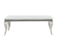 Coaster Home Furnishings Carone 707768 - Tavolino rettangolare con piano in vetro, colore: bianco e cromato