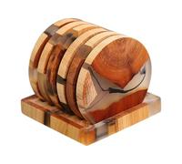 Coasters - Coasters in Legno 6 pezzi in Legno di Legno, Rotoli di Legno, Montagne di Sotto-Funzioni con Titolare per Utenti Domestici, Utenti Professionali