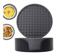 Coasters Silicone - Pad Non Slip | Tappeti Rotondi Resistenti Al Calore Con Supporto Per Tavolo Da Pranzo Bar Cucina Controsoffitto Mobili Per Ufficio Arredamento Per Protezione Da Protezione