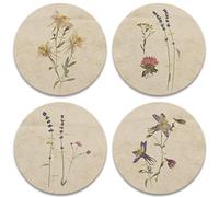 CoasterStone AS459 Sottobicchieri, 10,8 cm, fiori pressati