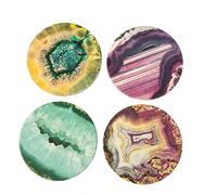 CoasterStone Multicolore Sottobicchieri assorbenti Agata Assortiti, Confezione da 4, 10,4 cm, Pietra, 4.25 Inches