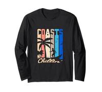 Coasts Chillin' - Coastal Sunrise Surf Retro Vibes Maglia a Manica