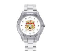 Coat Arms of the Kingdom of Belgio Orologi da uomo in acciaio inox cinturino analogico al quarzo orologio da polso business, Stile:, regular, Bracciale