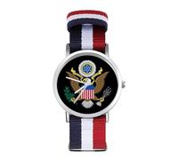 Coat Arms of the United States Orologio sportivo per uomo donna cinturino in nylon orologio da polso analogico al quarzo, Stile:, regular, Cinturino
