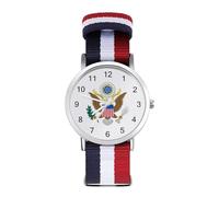 Coat Arms of the United States Orologio sportivo per uomo donna cinturino in nylon orologio da polso analogico al quarzo, Stile:, regular