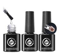 Coat In Gel Polimerizzabile UV/LED, Soak Off, 3 Pezzi, | Gel Lacca per Unghie Rotte, Danneggiate, Sottili e Deboli 3 Pezzi Per Salone, Viaggio, Casa