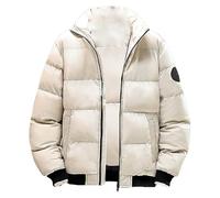 Coat Man Autumn and Winter Coat Jacket Leisure Plus Size Light Zip Pocket Cotton Padded Warm Soft Jacket Coat Solid Top Piumino Uomo Inverno, grigio., XXL