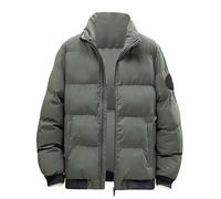 Coat Man Autumn and Winter Coat Jacket Leisure Plus Size Light Zip Pocket Cotton Padded Warm Soft Jacket Coat Solid Top Piumino Uomo Inverno, verde, XL