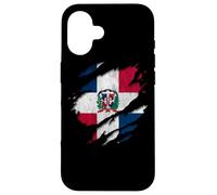 Coat of Arms Republica Dominicana Rip Reveal Dominican Flag Custodia per iPhone 16