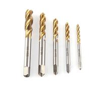 Coated HSS Spiral Flute Taps Set | 5pc Metric Thread Tap Tool M3 M4 M5 M6 M8 | High Hardness & Oxidation Protected Taps for Metal/Wood/DIY