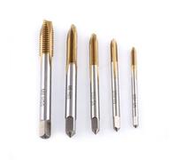 Coated HSS Thread Tap Set | 5 - Piece M3 M4 M5 M6 M8 Forward Chip Ejection | High Hardness & Tarnish Protected Taps for Metalworking/DIY Projects/Thread Repair