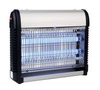 Simon - Uccide mosche e zanzariere elettriche, lampada anti-zanzare, per interni, uccide mosche elettroniche, illumina e uccide insetti, copertura di 80-100 m², luce LED 2 x 6,5 W, colore: nero