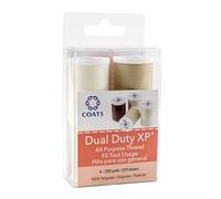 Coats Poliestere Dual Duty XP Thread 250yd fine Tutte Le Bobine, Colore: Marrone Scuro, Naturale e Perle, Colore: Marrone Chiaro
