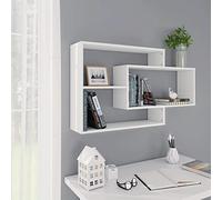 Coavain Mensole da parete in legno compensato bianco 104 x 20 x 58,5 cm Libreria Galleggiante Supporto Libri Parete Book Shelf Mensola Libri Parete Mensola Galleggiante Legno