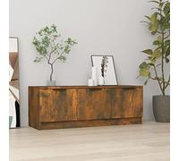 Coavain Mobile TV Rovere Fumo 102x35x36,5cm in Legno Multistrato Mobili Porta TV da Terra Mobiletto Legno Mobile TV Legno Mobile Sotto TV Mobiletto TV Basso Libreria Chiusa