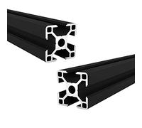 Coavoo 2 Pezzi 3030 Profilo in alluminio 400mm Long,30mm x 30mm Profilo in alluminio anodizzato nero T-Slot Standard Lineare Rail Telaio per Stampante DIY 3D FAI DA TE e Macchina CNC