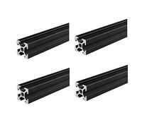 Coavoo 4 Pezzi 2020 Profilo in alluminio 500mm Long,20mm x 20mm Profilo in alluminio anodizzato nero T-Slot Standard Lineare Rail Telaio per Stampante DIY 3D DIY e macchina CNC