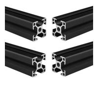 Coavoo 4 Pezzi 3030 Profilo in alluminio 200mm Long,30mm x 30mm Profilo in alluminio anodizzato nero T-Slot Standard Lineare Rail Telaio per stampante fai da te 3D fai da te e macchina CNC