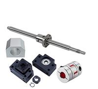 Coavoo Vite a sfera SFU1204 2100 mm, filettatura a sfera C7 con dado filettato a sfera con supporto BK10/BF10 e set di frizione 5 x 8 mm + alloggiamento dado DSG12H per CNC