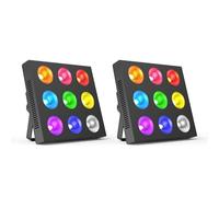 COB LED Wallwasher Luce da Palcoscenico 135W, Luce di Festa DJ Luce con 9 PCS 4 in 1 RGBW perle lampada Supporto dmx512 Sound Control Adatto per Halloween, matrimonio, festa, discoteca（2 pezzi）
