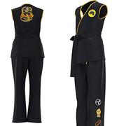 Cob-ra Kai Costume da donna con fascia per karate Gi Cosplay Costume No Mercy Uomo, Nero , 180-190