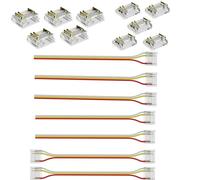 COB RGBIC LED Kit di connettori a nastro di luce 3 pin 12 mm senza saldatura, connettore a testa maschile a nastro di a cavo a nastro di luce prolungato, adatto per RGB Saggezza IC