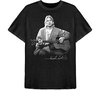 Cobain Kurt - T-Shirt # S Unisex Black # Guitar Live Photo