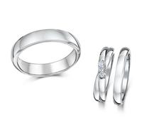 Cobalto Anello di Fidanzamento & 3&5mm per Lui per Lei Matrimonio Anello Bande