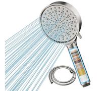 Cobbe Hard Water Filter Shower Head and Hose Brushed Nickel