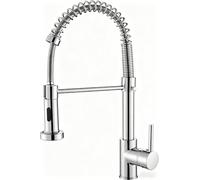 Cobbe, Rubinetto miscelatore per lavello da cucina, a molla con spruzzatore estraibile, 2 modalità di spruzzo, rubinetto da cucina ad arco alto (cromato) monocomando, KC05T021