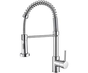 Cobbe, Rubinetto miscelatore per lavello da cucina, a molla con spruzzatore estraibile, 2 modalità di spruzzo, rubinetto da cucina ad arco alto (cromato) monocomando, KC05T021