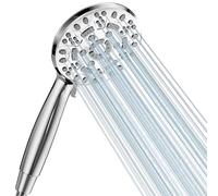 Cobbe Soffione doccia a risparmio idrico con 8 tipi di getto, doccia ad alta pressione, grande doccetta a pioggia, aumento della pressione (cromato)