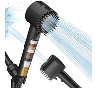 Cobbe Soffione doccia con filtro ad alta pressione a 5 modalità con filtri, lavaggio elettrico integrato per acqua dura, rimuove il cloro, riduce il prurito della pelle secca, portata 1,8 GPM