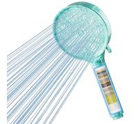 Cobbe Soffione doccia con filtro dell'acqua dura con filtro a 20 fasi, 6 modalità di getto a getto ad alta pressione, soffione doccia grande e potente per rimuovere il cloro residuo, verde