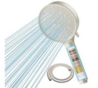 Cobbe - Soffione doccia con filtro, doccetta ad alta pressione con tubo, 6 tipi di getto, a risparmio d'acqua, con filtrazione a 20 strati, per acqua dura, residui di cloro, batteri, colore kaki