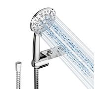 Cobbe Soffione doccia e tubo flessibile con supporto, soffione doccia ad alta pressione con 8 modalità di getto, soffione universale a flusso potente, risparmio idrico per bassa pressione dell'acqua