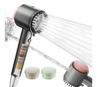 Cobbe Soffione Doccia Profumata Con Filtro, Alta Pressione Per Acqua Dura Con Filtro a 20 Livelli, 4+1 Modalità Di Spruzzo, Risparmio Idrico E Rimozione Cloro, Grigio