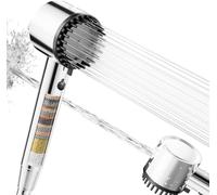 Cobbe Testina Doccia con Filtro, Doccetta Alta Pressione con Filtrazione a 20 Strati, 5 Modalità Getto con Tubo da 1,5M, Soffione Risparmio Idrico per Acqua Dura, Cloro Residuo e Batteri (Cromo)