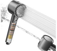 Cobbe Testina Doccia con Filtro, Doccetta Alta Pressione con Filtrazione a 20 Strati, Soffione Risparmio Idrico con 5 Modalità Getto per Acqua Dura, Cloro Residuo e Batteri (Grigio)