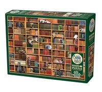Cobble Hill - Puzzle da 1000 pezzi - La biblioteca dei gatti - Poster di esempio incluso