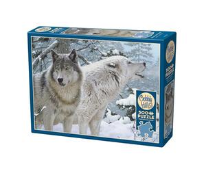 Cobble Hill 3845038 - Puzzle da 500 pezzi, con poster puzzle per adulti e bambini a partire dai 12 anni, puzzle paesaggistico, lupo, inverno, puzzle con animali