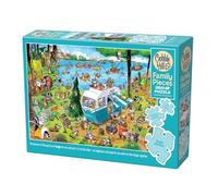 Cobble Hill 3847024-Puzzle per famiglia, 350 pezzi, poster a partire dai 9 anni in su, Colore Pazzo viaggio in campeggio, 3847024