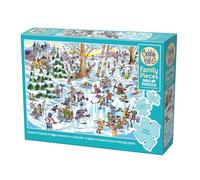 Cobble Hill 3847032-Puzzle da 350 pezzi di diverse dimensioni, incluso poster, puzzle generazionale a partire dai 9 anni, oggetti nascosti, Colore Hockey su ghiaccio pazzo, 3847032