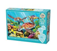 Cobble Hill Molokini 3847020 - Puzzle da 350 pezzi con puzzle di diverse dimensioni, incluso poster, puzzle generazionale a partire dai 9 anni, tartarughe, sott'acqua