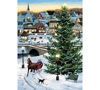 COBBLE HILL Puzzle Albero di Natale in Villaggio 1000 pezzi