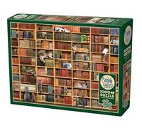 Cobble Hill - Puzzle da 1000 pezzi - La biblioteca dei gatti - Poster di esempio incluso