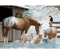 Cobble Hill puzzle di famiglia Davanti al fienile d'inverno 350 pezzi