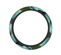 Cobblestone - Coprivolante per auto con fiori zen, unisex, elastico, antiscivolo, traspirante, in seta, universale, 38,1 cm, adatto per auto, SUV, camion