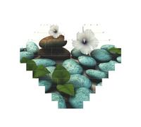 Cobblestone Zen Flowers Building Brick Block Puzzle a forma di cuore, foto puzzle personalizzati per adulti Micro blocchi di costruzione 3D per la decorazione della casa Set di mattoni